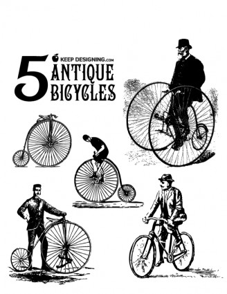 arte vettoriale di biciclette d'epoca