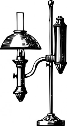 Bureau antique lampe électrique clipart