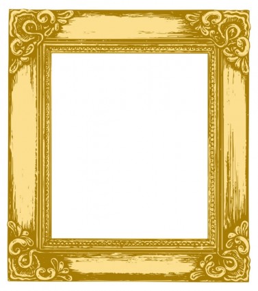 antigo quadro ouro vector