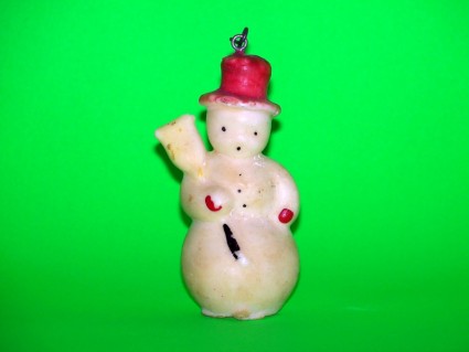 antiguo adorno de Navidad muñeco de nieve