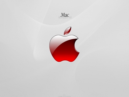 Apfel-rote Tapete Aqua-Apple-Computer