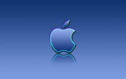 Apfel blau-Reflexion-Tapete-Apple-Computer