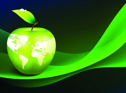 Apfel-Erde-Vektor