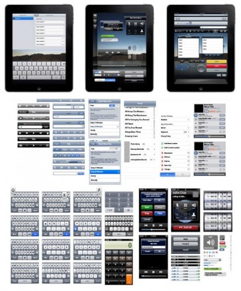 Apple ipad explodida vista uma gama completa de vetor de design de interface do usuário