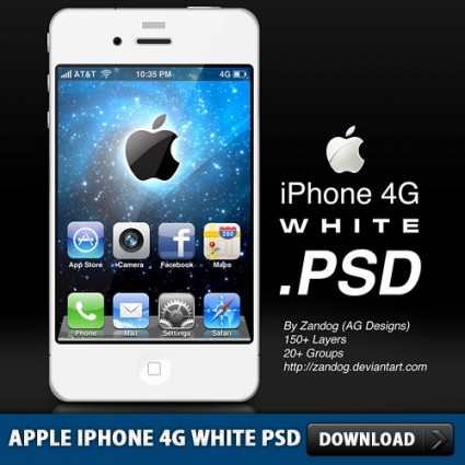 Apple Iphoneg White Psd