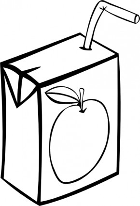 Apple juice box b et w clip art