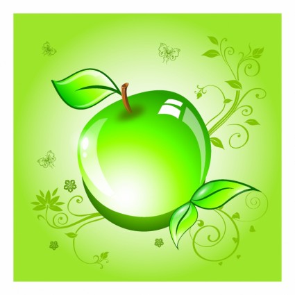 Apple su sfondo verde