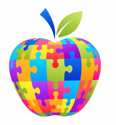 Apple teka-teki vektor ilustrasi