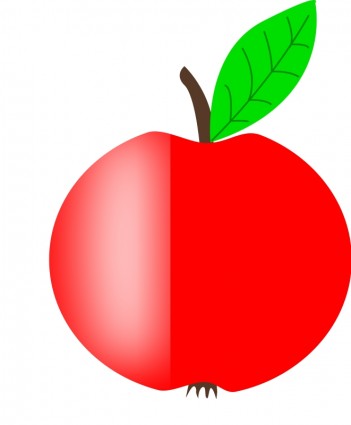 manzana roja con una hoja verde