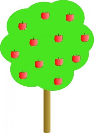 شجرة التفاح قصاصة فنية
