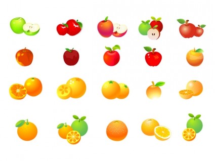Äpfel Orangen Vektor
