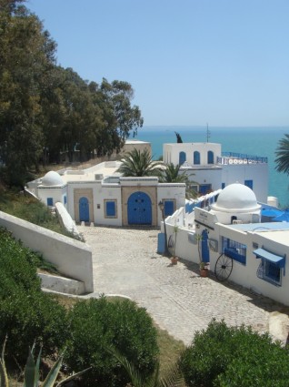 阿拉伯文房子藍色