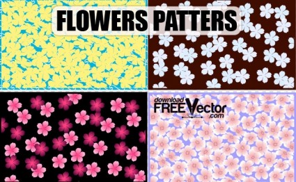 patrones de flores de vector de arte