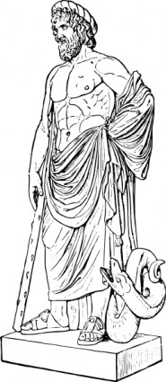 image clipart Asclépios statue