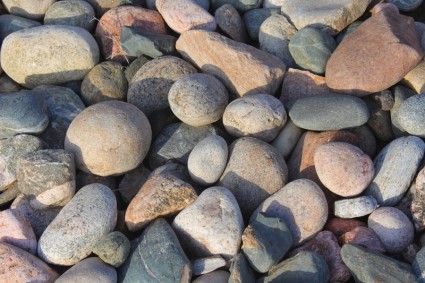 各種の緩やかな丸い石