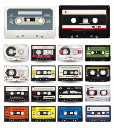 Audiokassetten-Vektor-Sammlung