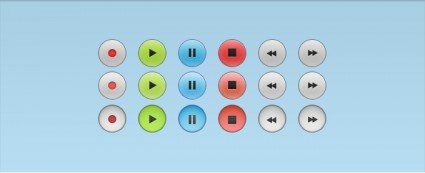 Audio Control Buttons With All States