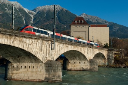 オーストリアの橋の鉄道