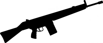 clip art de pistola automática silueta