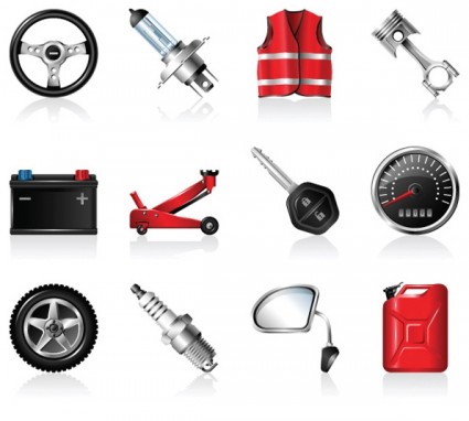 vettore icona accessori automobilistici