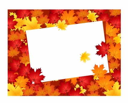 空白の紙と秋の背景