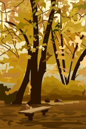 秋の風景のベクトル
