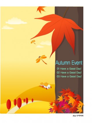 vector de paisaje de otoño arce