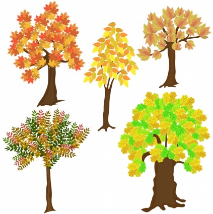 musim gugur pohon vektor