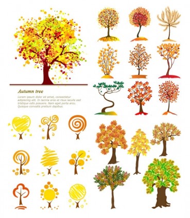 vettore di alberi d'autunno