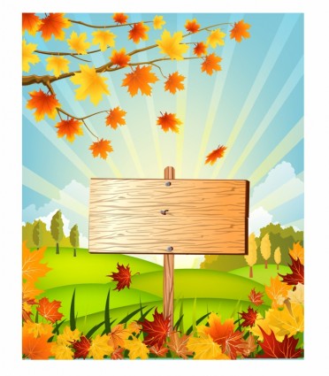 letrero de madera otoño