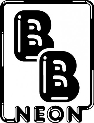 b b 네온 로고