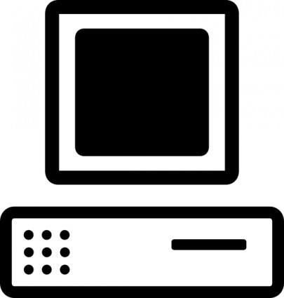 b w cartoon ClipArt base monitor di computer