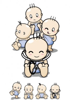vetor de personagens de desenhos animados de bebê