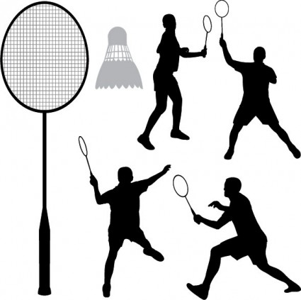 vettoriale silhouette badminton