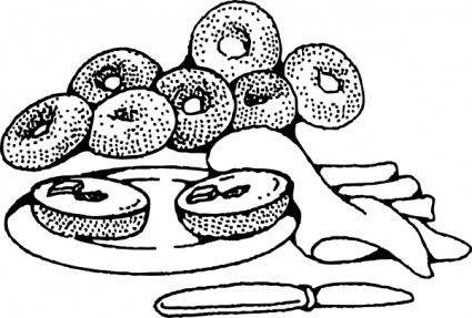 Toko roti breakfast bagels clip art