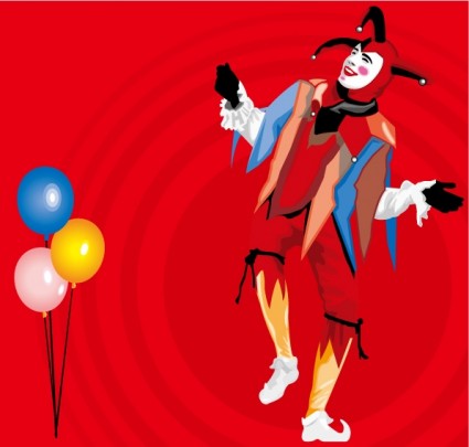 氣球和小丑向量
