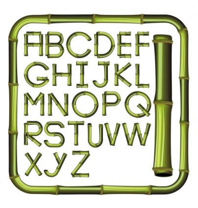 竹创意字母矢量