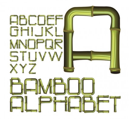 vetor de letras criativas de bambu