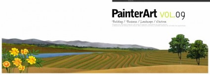 Banner illustrator paisaje psd capas