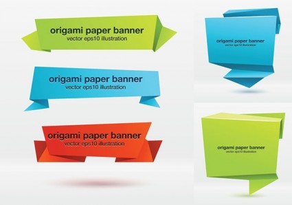 Banner vektor origami efek