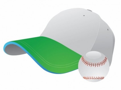 gráfico vectorial de béisbol y cap