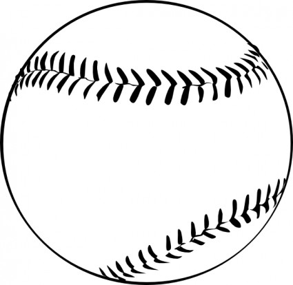 Baseball B And W Clip Art