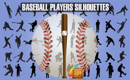 silhouettes เล่นเบสบอล