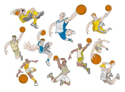 vecteur de personnages de dessin animé basket-ball
