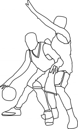 basket-ball attaque et défense clipart