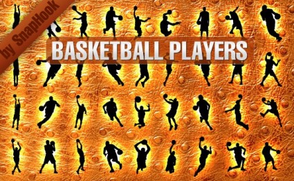siluetas de los jugadores de baloncesto