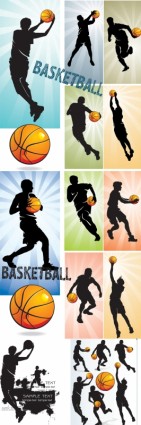basket-ball silhouette caractère vecteur