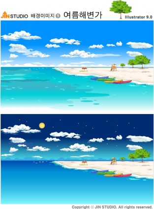 vector de hermosos paisajes de la playa