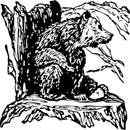 oso en un clip art de tocón