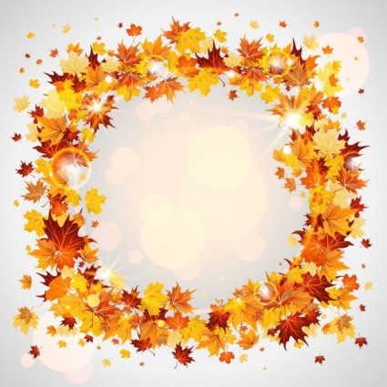 indah musim gugur daun kartu vektor